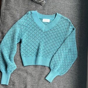 Teal Knit Women's Summer Sweater